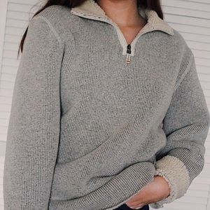 Authentic DKNY Jeans Sherpa Quarter-Zip Jacket